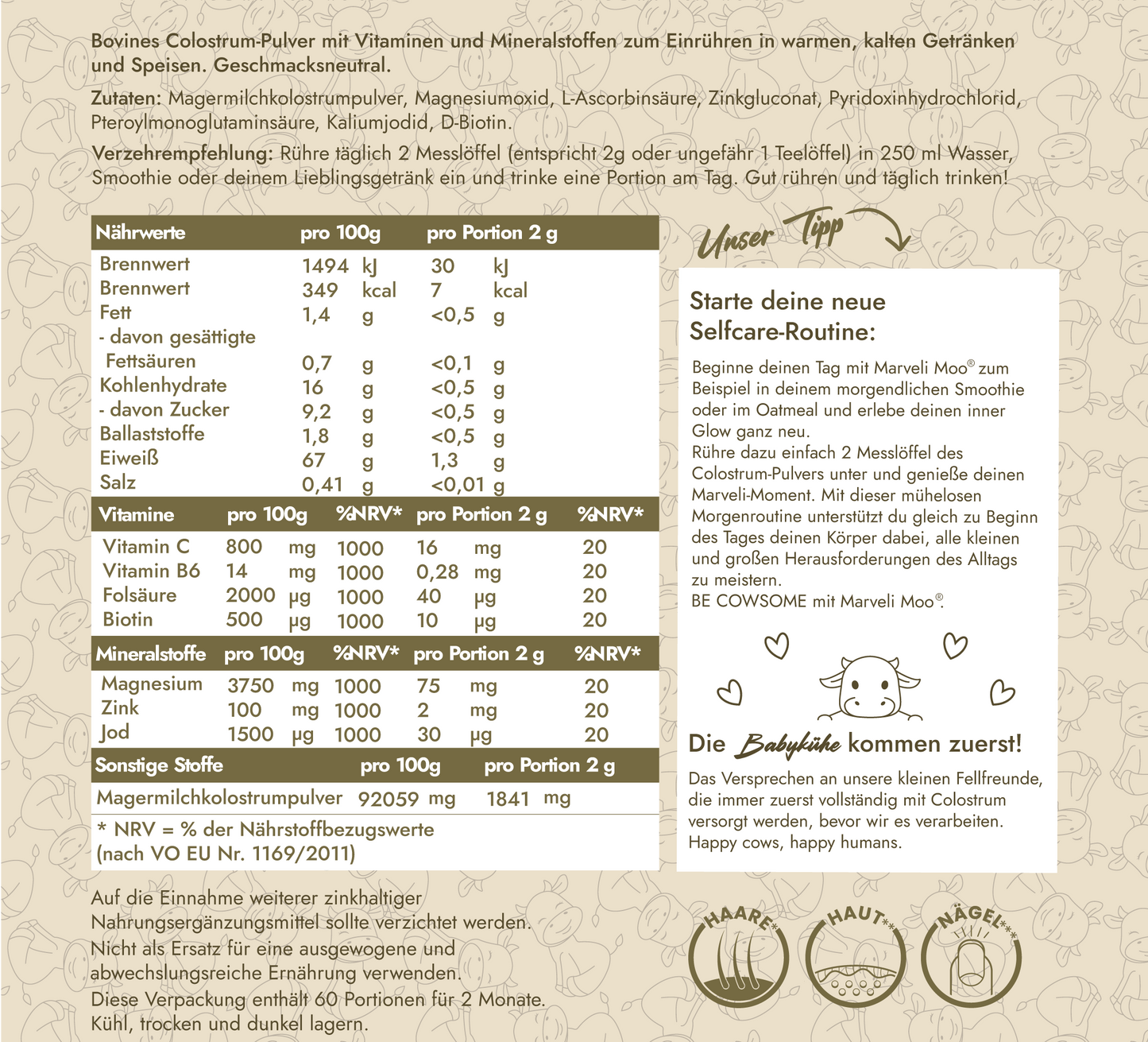MARVELI MOO® Colostrum Pulver